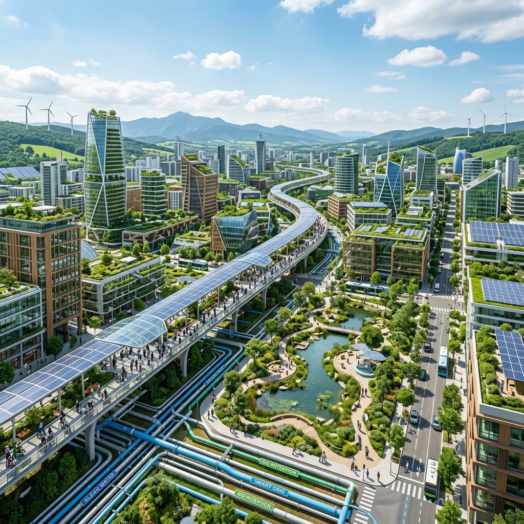 Sustainable green cities and public utilities