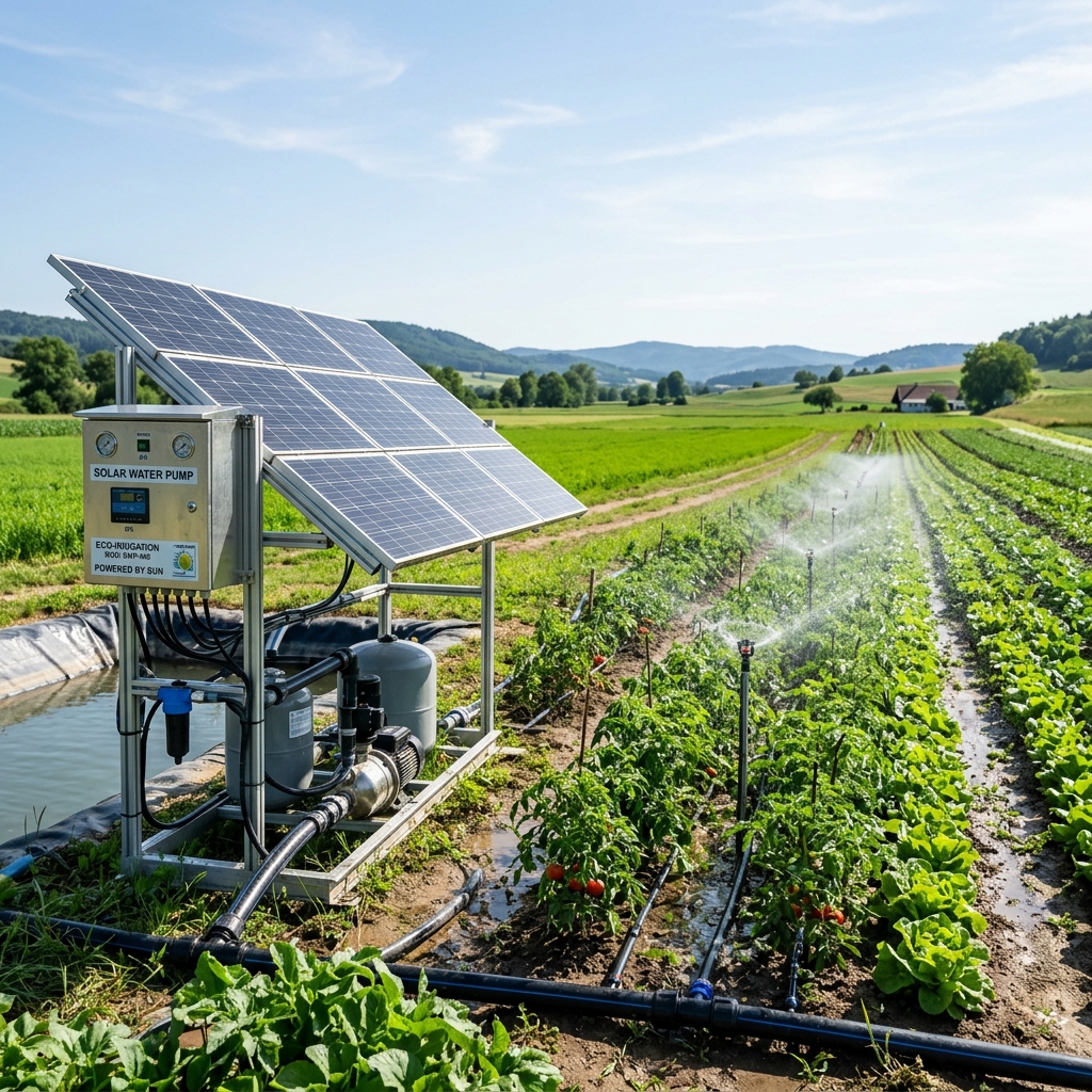 Solar powered agricultural irrigation pump