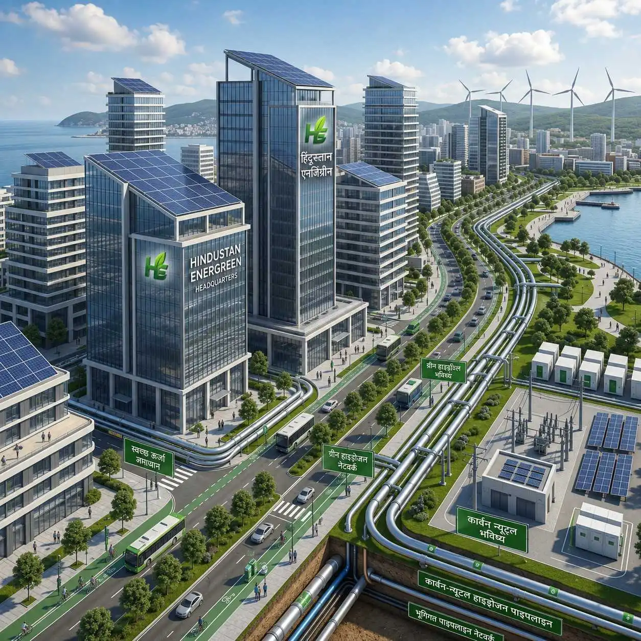 Municipal eco-parks and carbon neutral pipelines